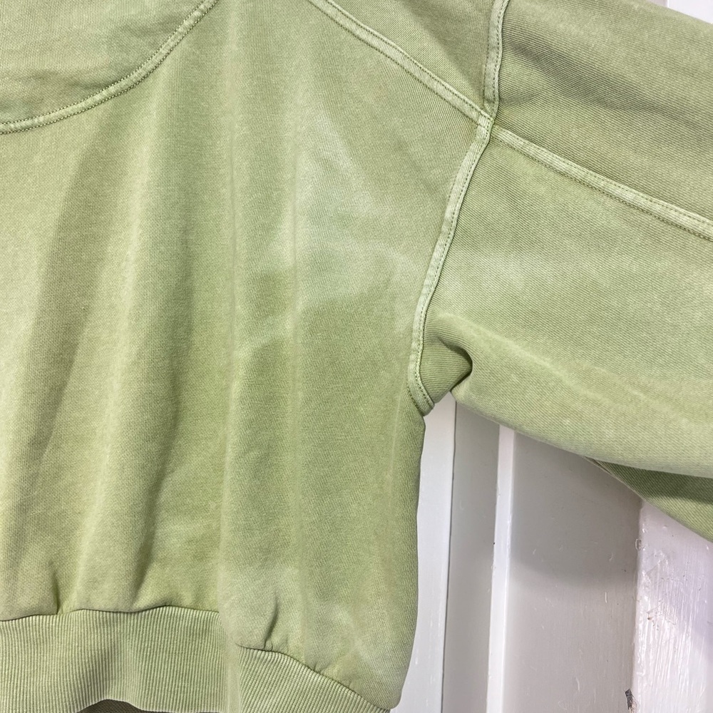 Daily Practice By Anthropologie Green cropped relaxed fit snap front shacket L - Picture 9 of 9